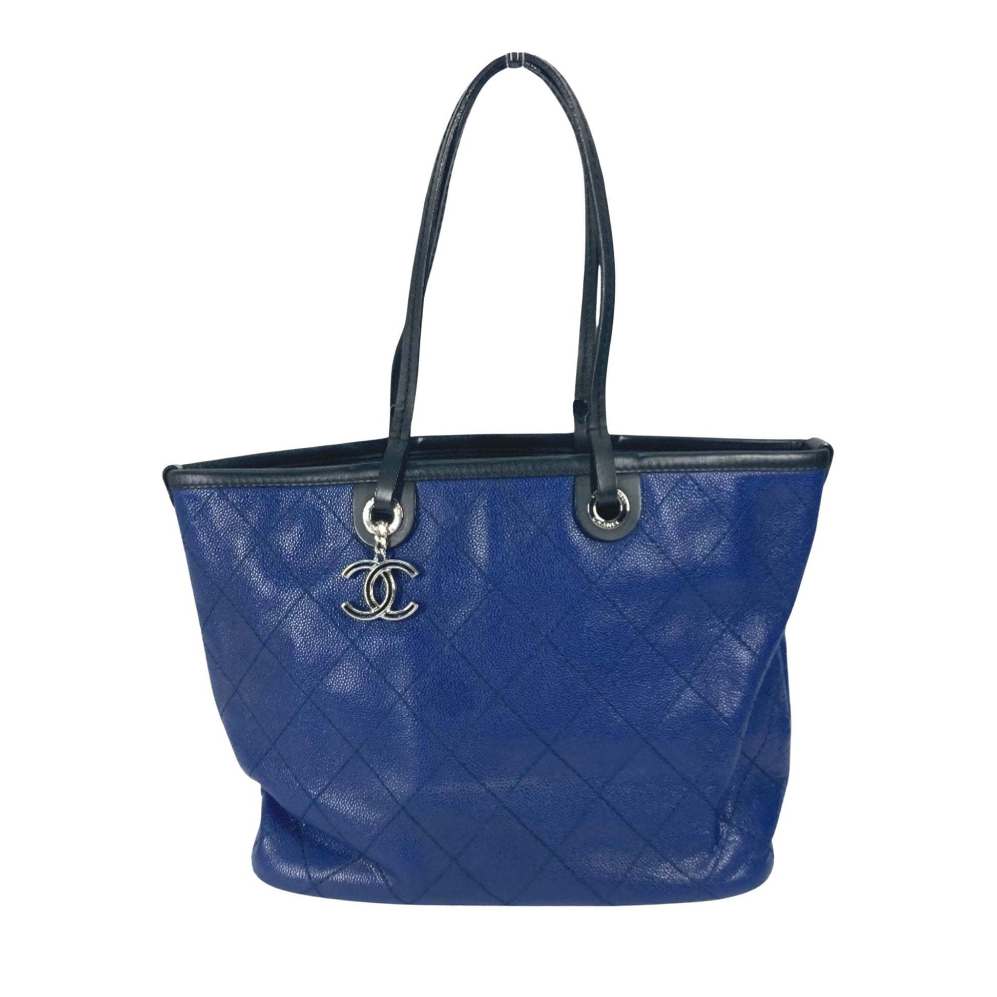 Chanel Cabas Navy Leather Tote Bag