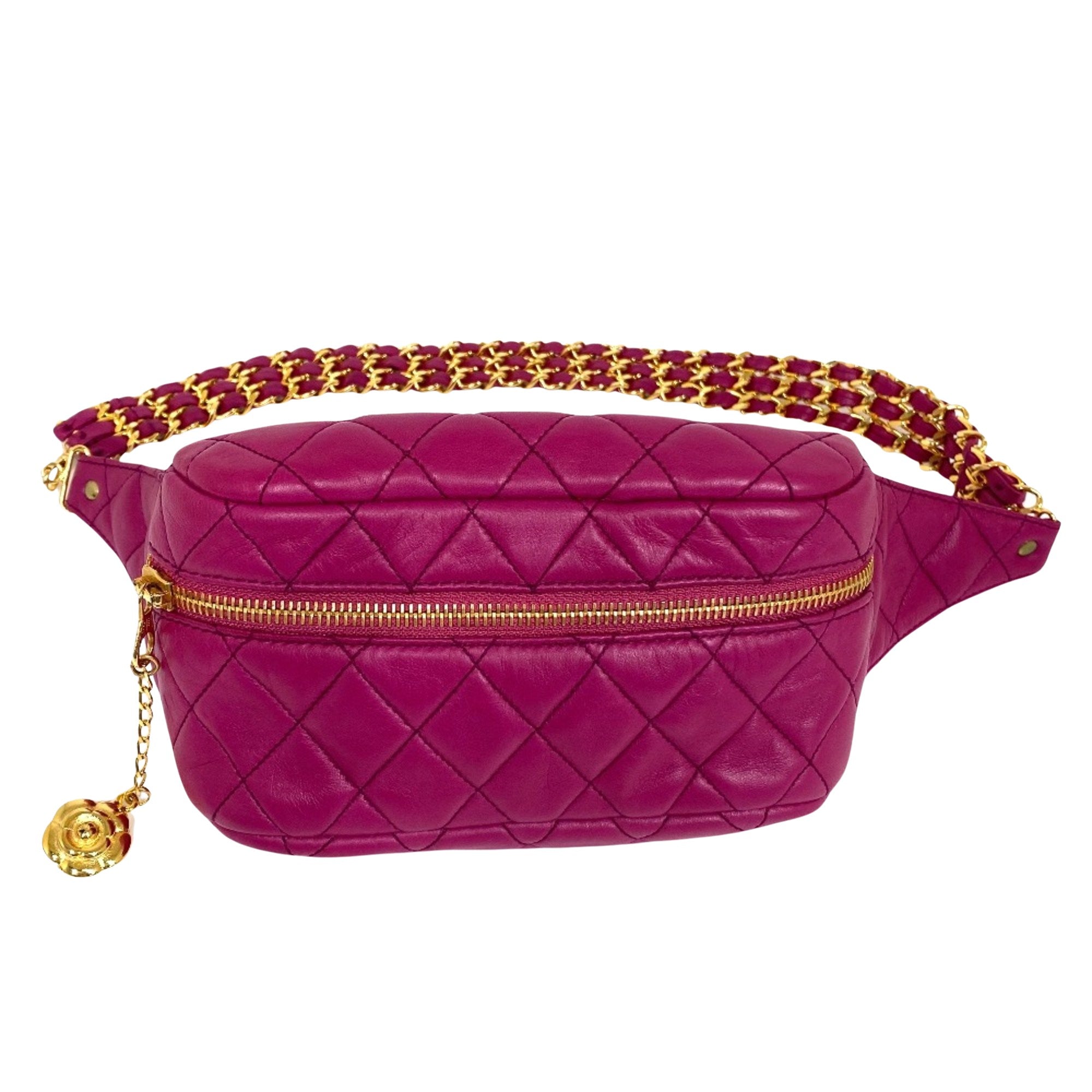 Chanel Matelassé Purple Leather Shoulder Bag