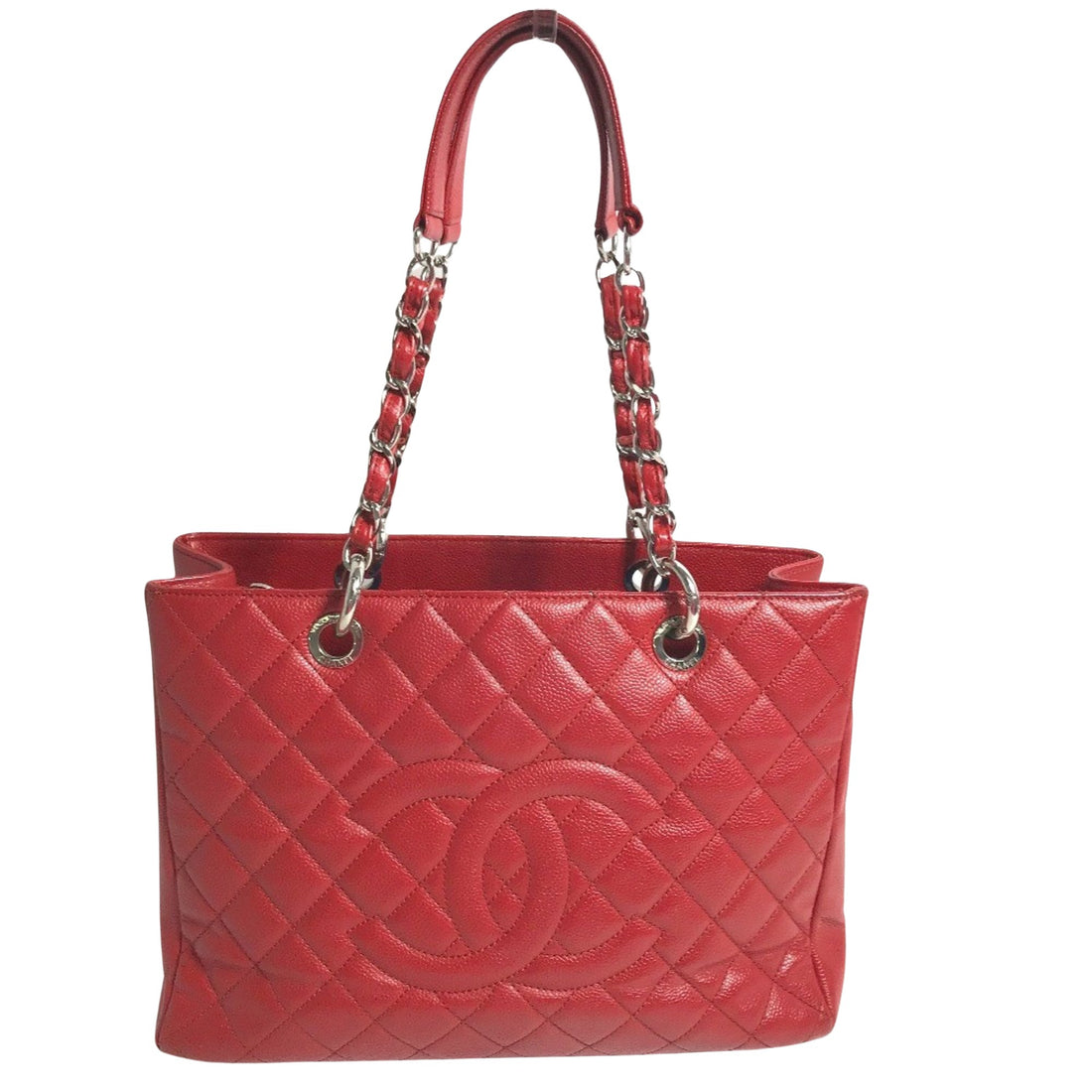 Chanel Shopping Red Leather Shoulder Bag