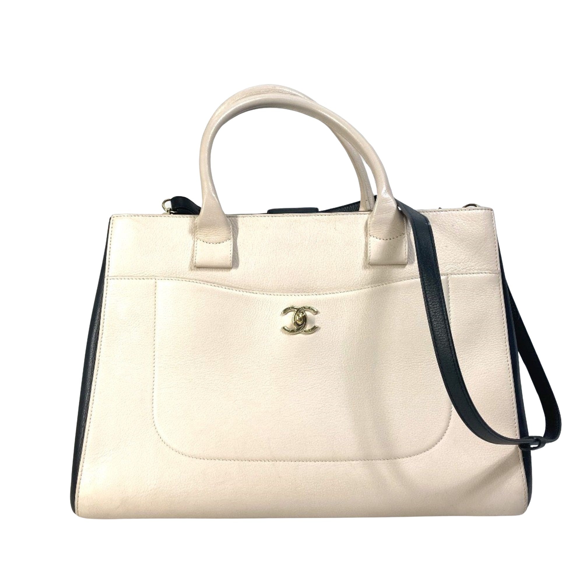 Chanel Cabas Beige Leather Shoulder Bag