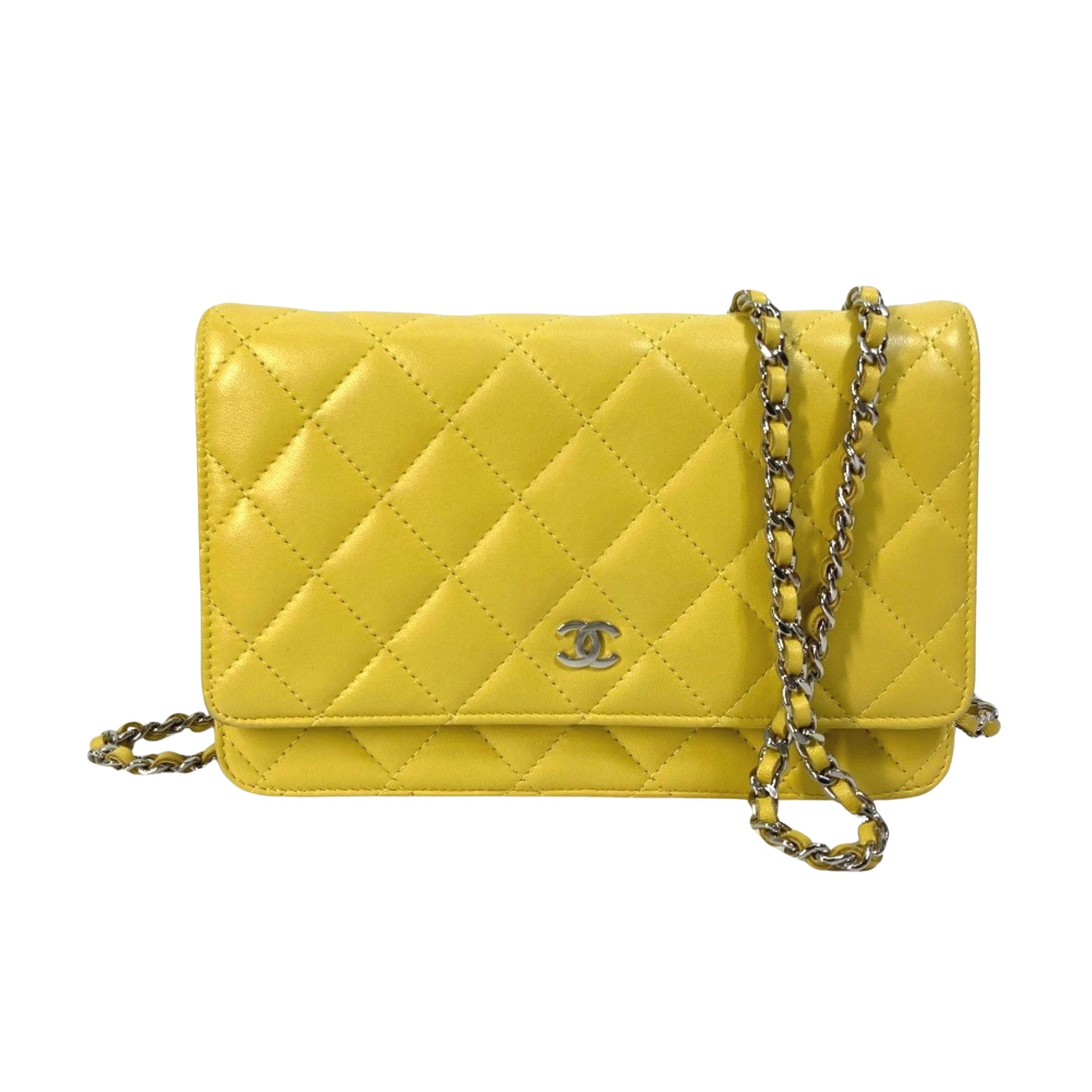 Chanel Wallet On Chain Yellow Leather Shoulder Bag