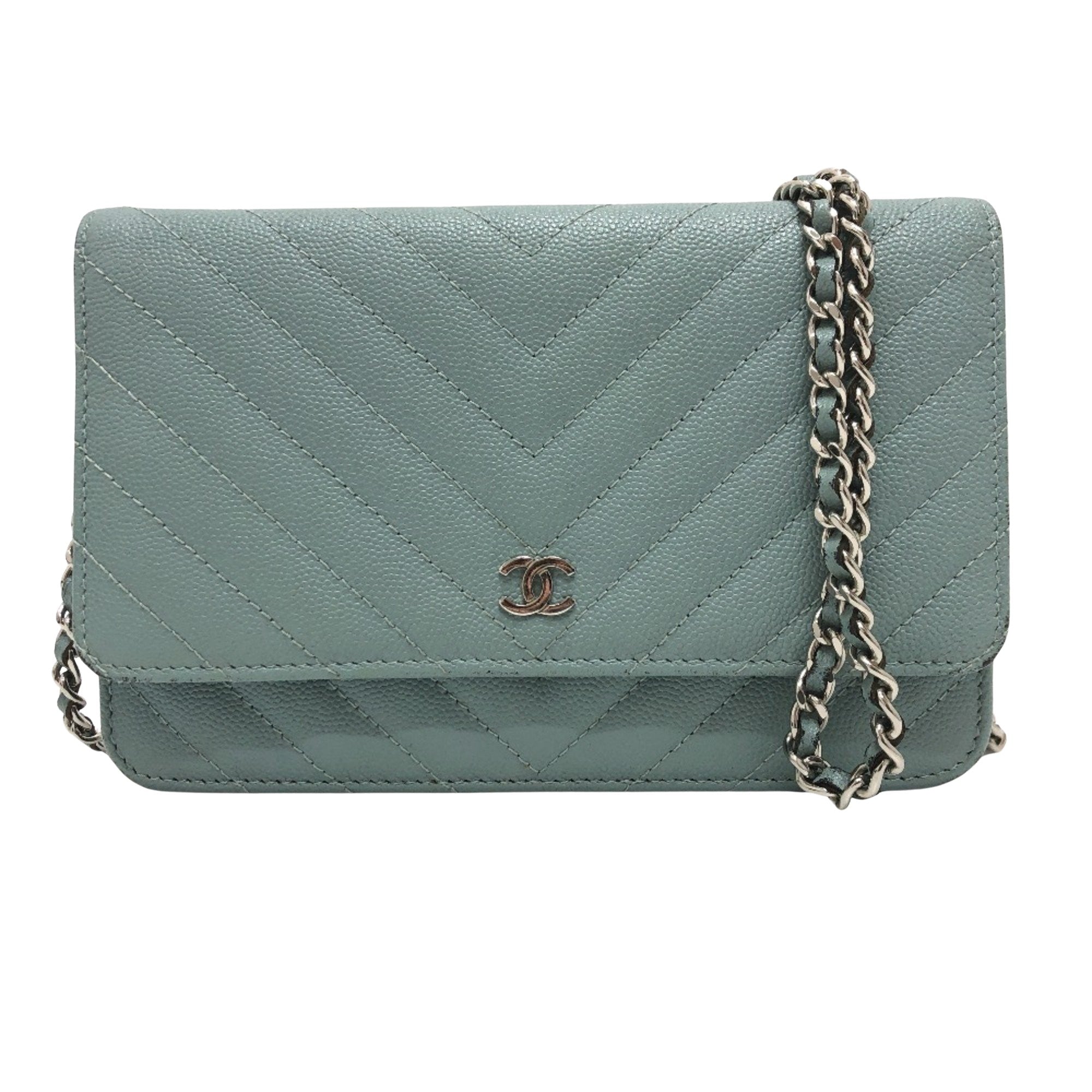 Chanel Wild stitch Turquoise Leather Shoulder Bag