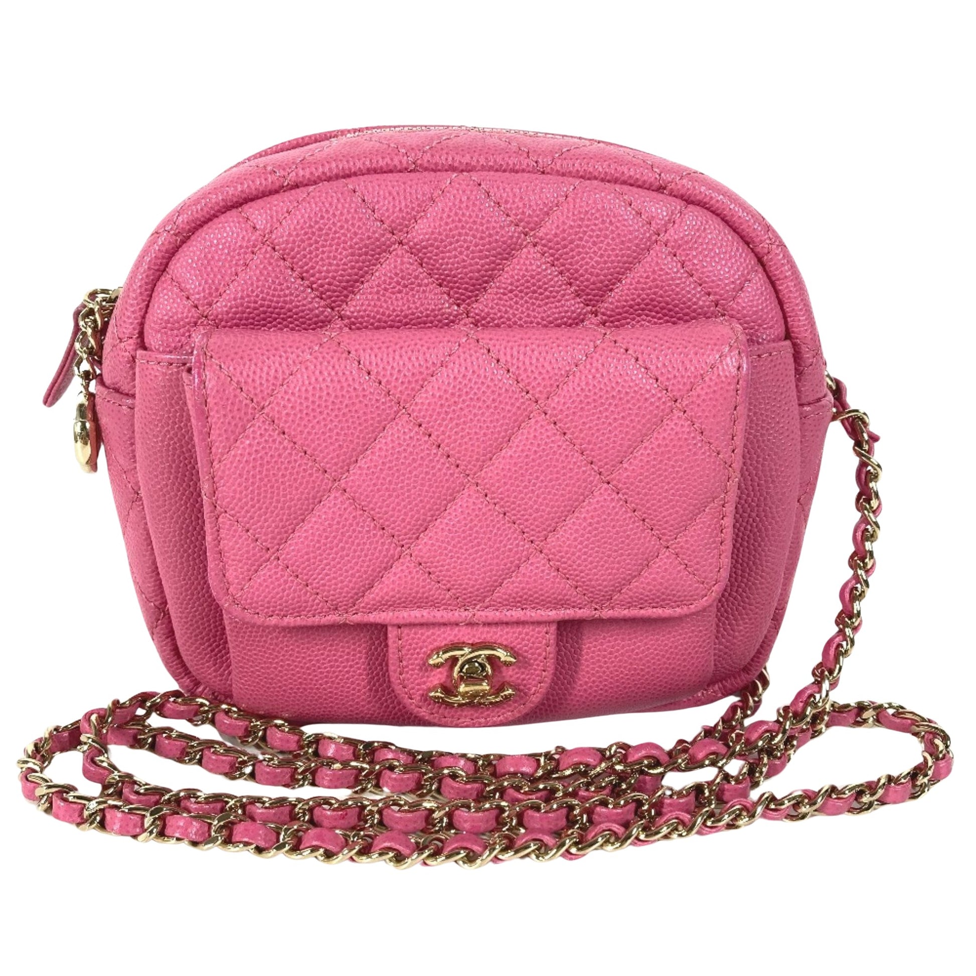 Chanel Camera Pink Leather Shoulder Bag