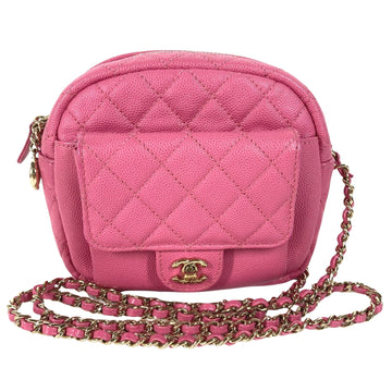 Chanel Camera Pink Leather Shoulder Bag