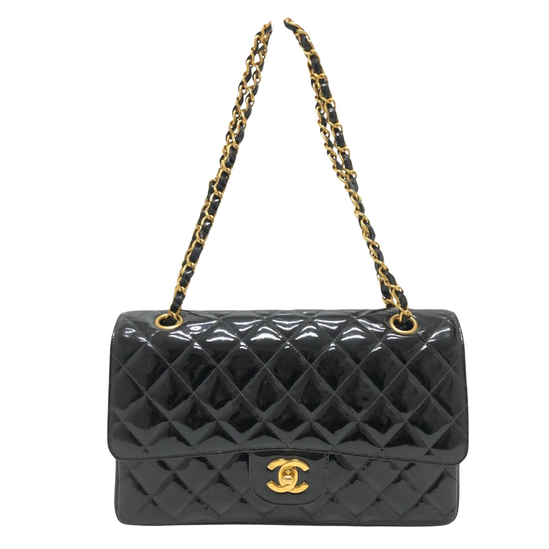 Chanel Timeless Black Patent Leather Shoulder Bag