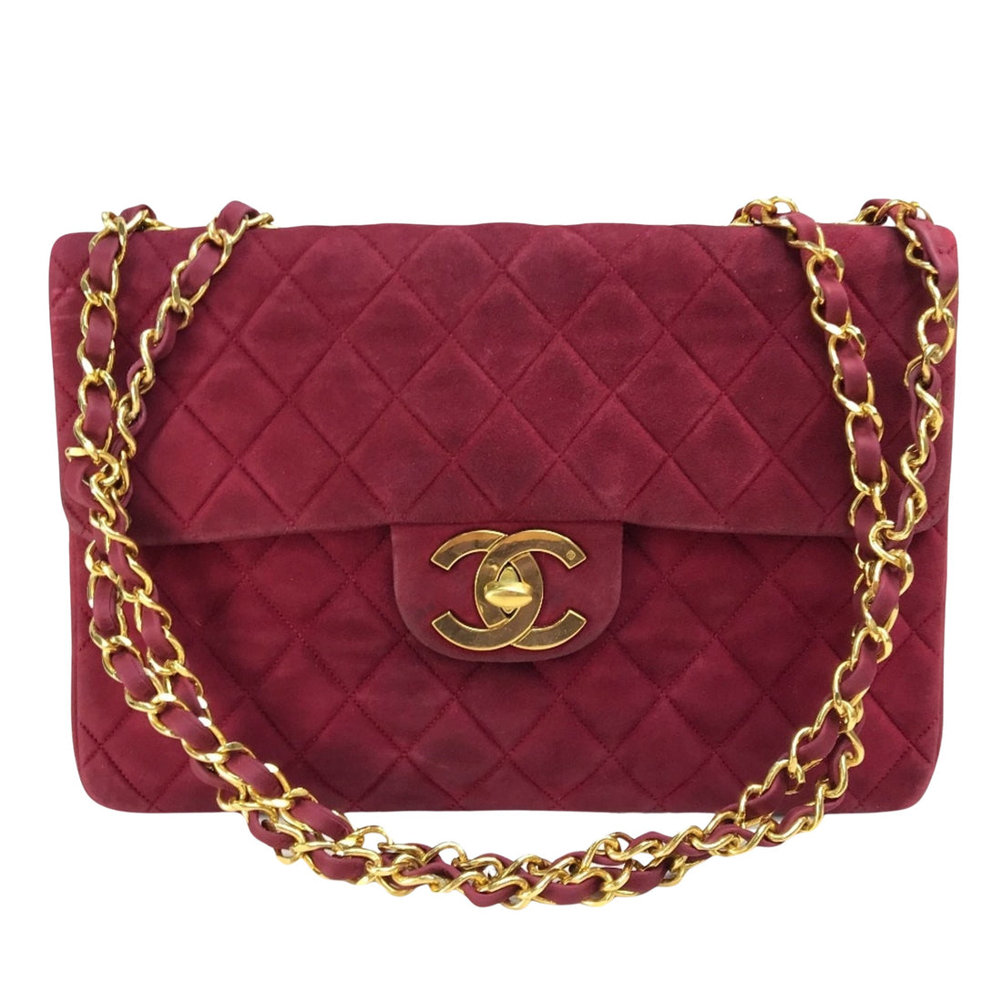 Chanel Timeless Red Suede Shoulder Bag