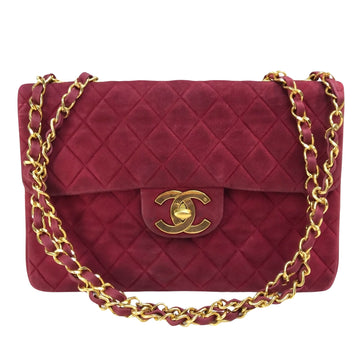 Chanel Timeless Red Suede Shoulder Bag