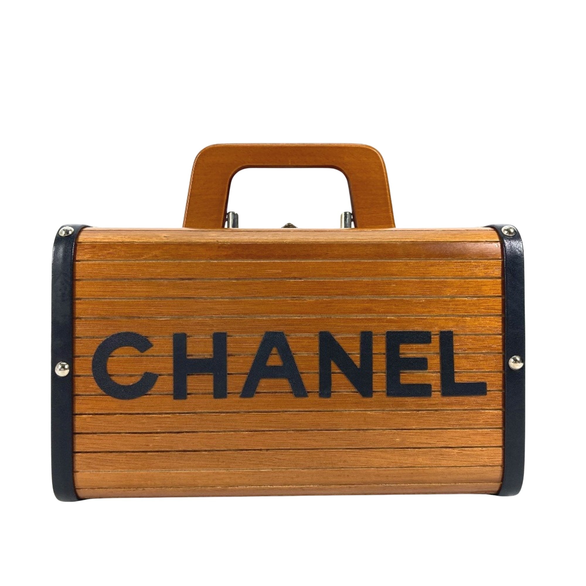 Chanel Vanity Brown Wood Handbag 