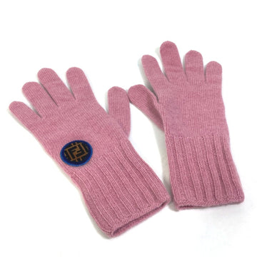 Fendi Pink Wool Gloves 