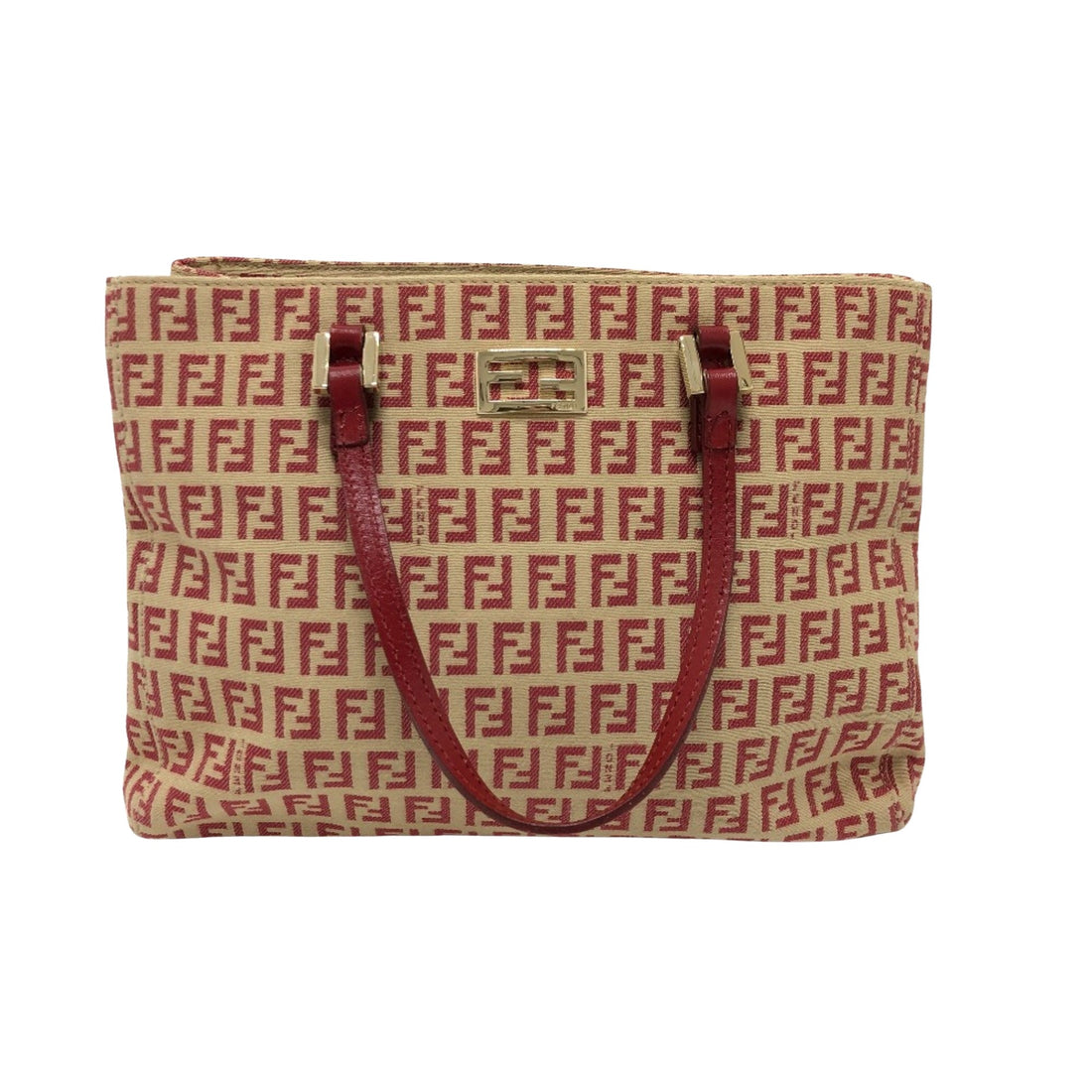 Fendi Zucca Red Canvas Shopper Bag