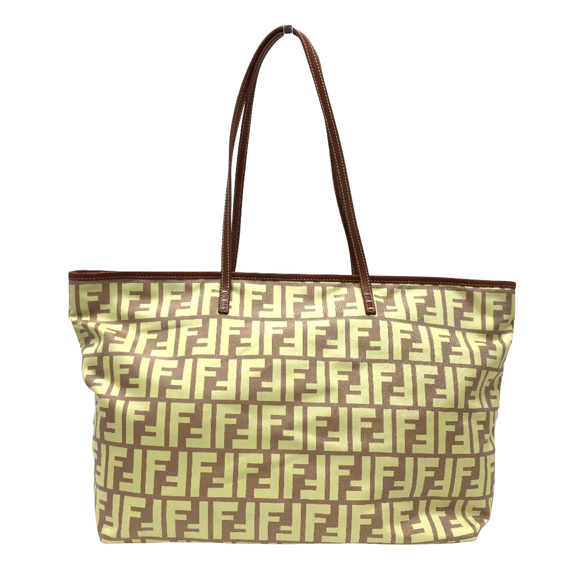 Fendi Zucca Yellow Canvas Tote Bag