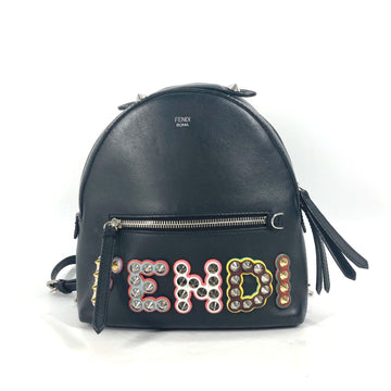 Fendi Black Leather Backpack Bag