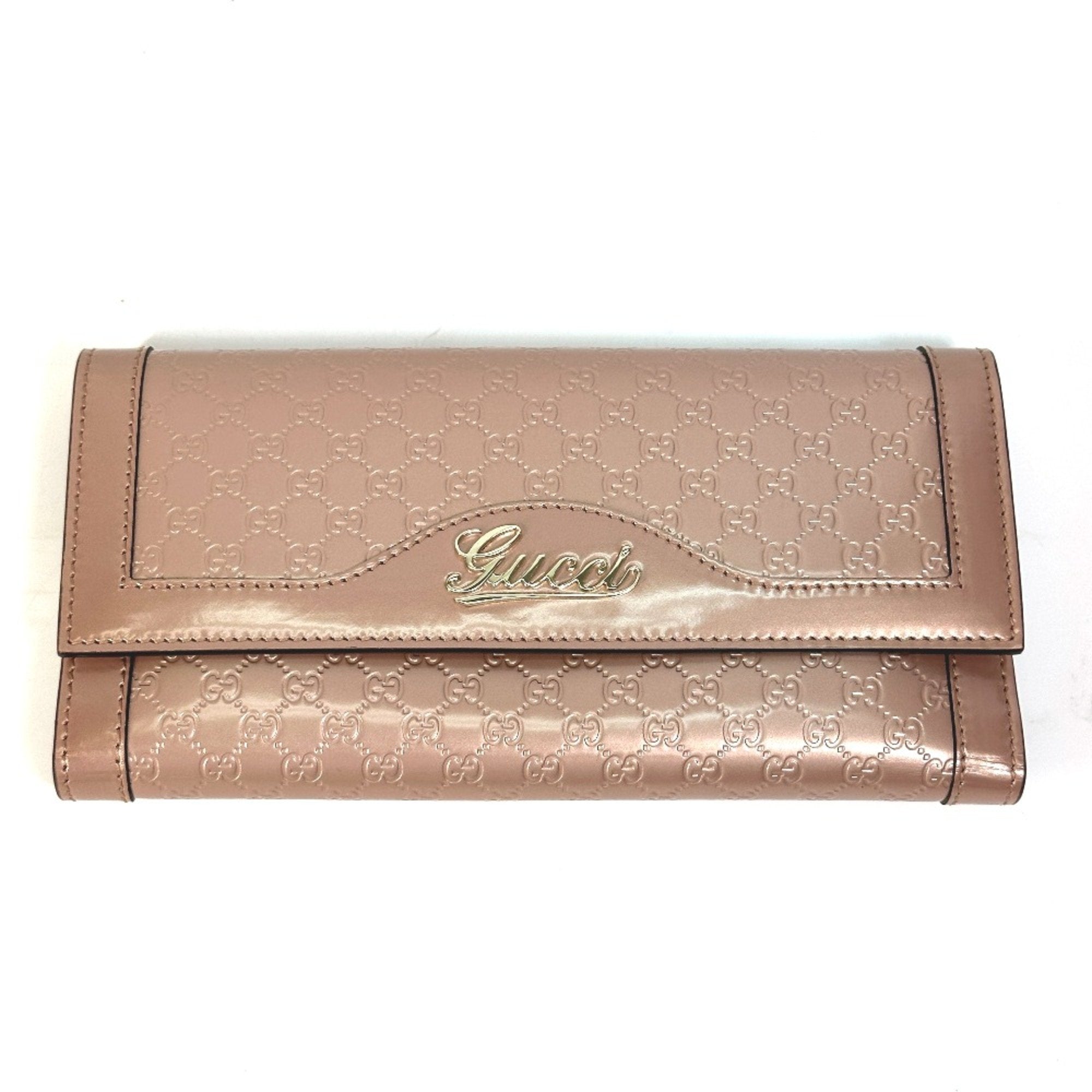 Gucci Guccissima Pink Patent Leather Wallet 