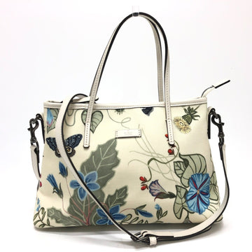 Gucci Flora Beige Canvas Handbag 