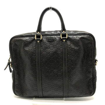 Gucci Shima line Black Leather Briefcase Bag