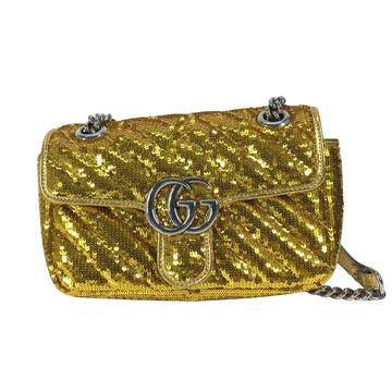 Gucci GG Marmont Yellow Synthetic Shoulder Bag