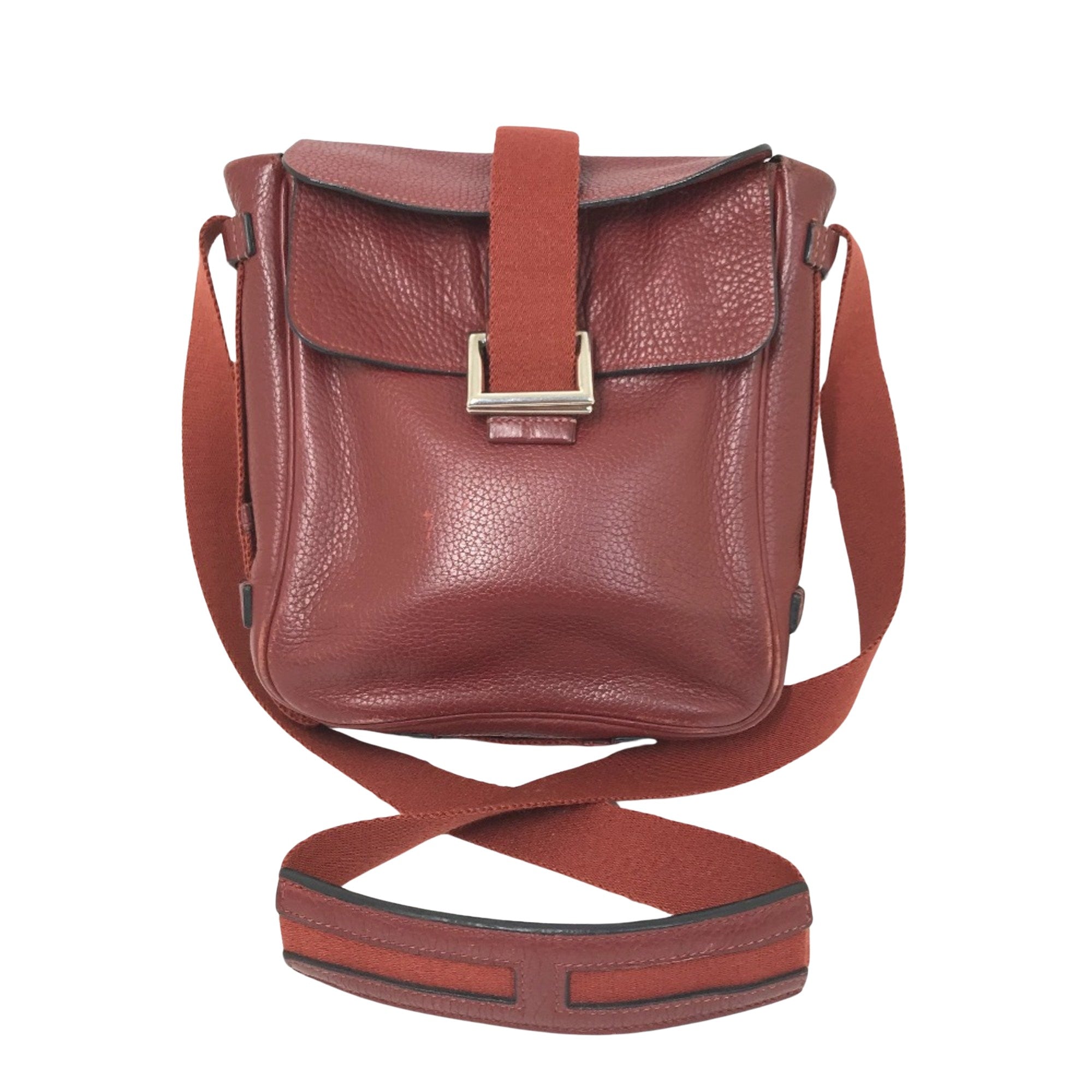 Hermès Clemence Gao Hobo Red Leather Shoulder Bag