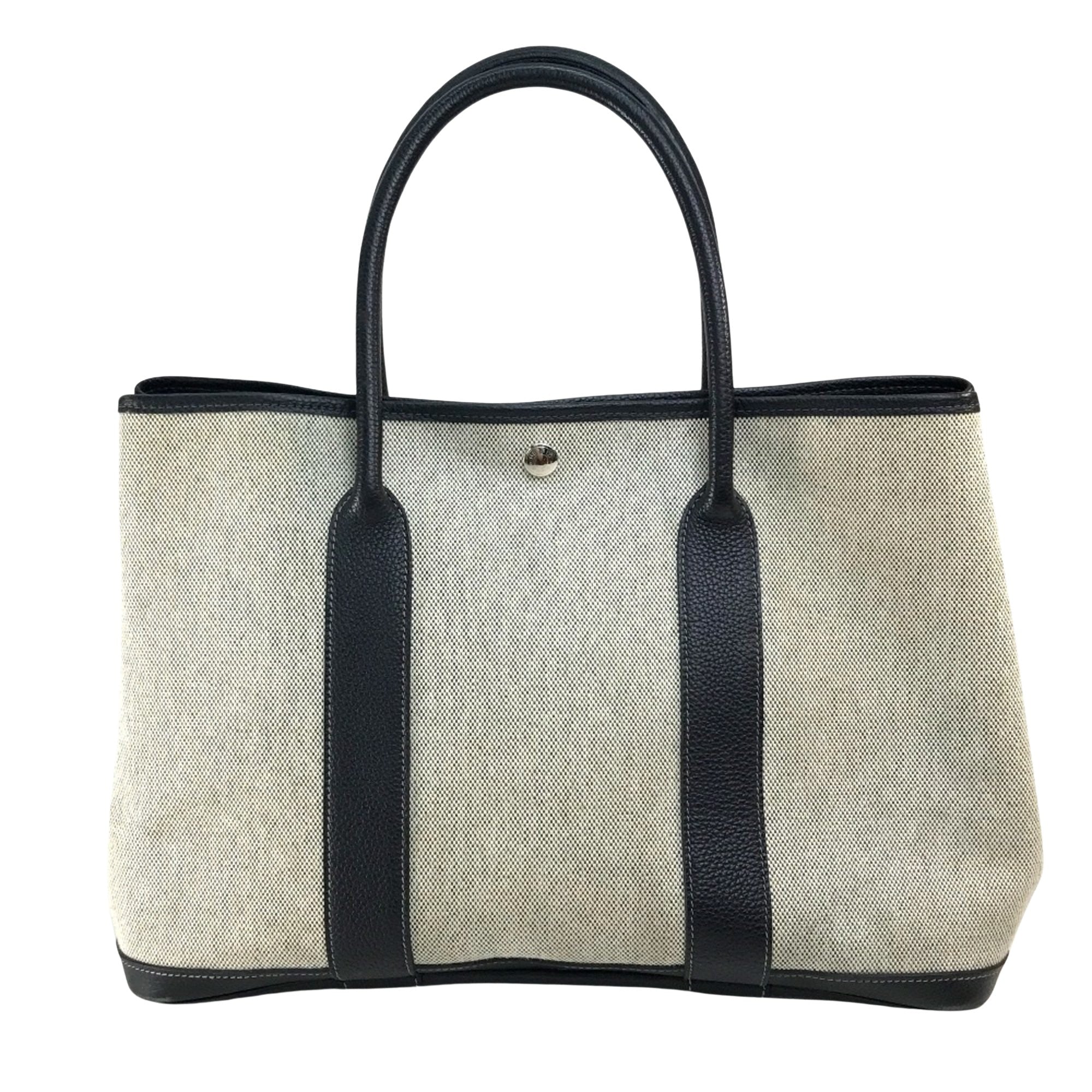 Hermès Garden Party Grey Canvas Handbag 