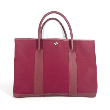 Hermès Garden Party Red Canvas Tote Bag