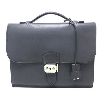 Hermès -- Black Leather Briefcase Bag