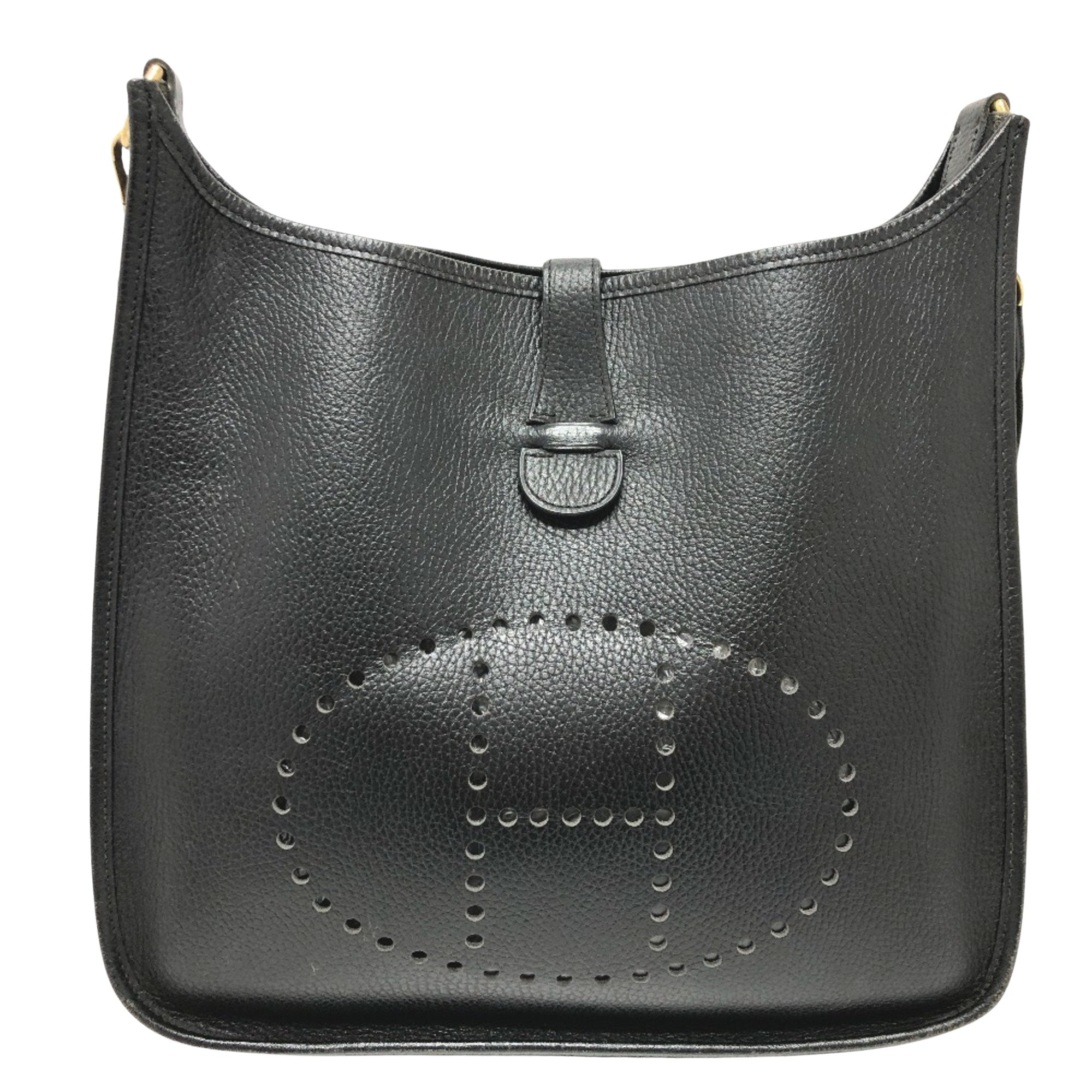 Hermès Evelyn Black Leather Shoulder Bag