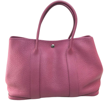 Hermès Garden Party Purple Leather Tote Bag