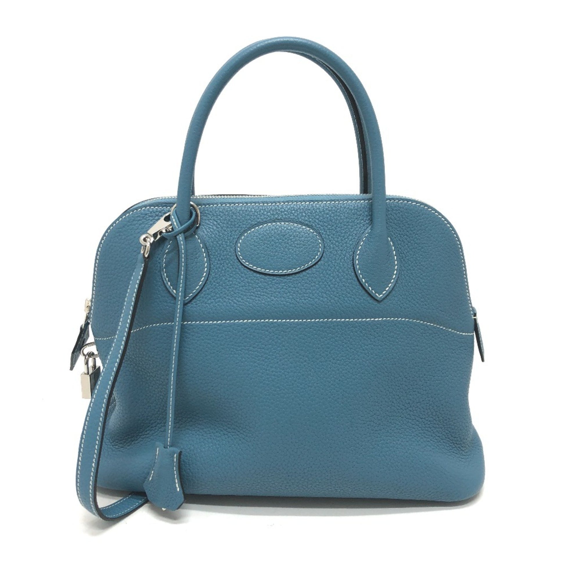 Hermès Bolide Blue Leather Handbag 