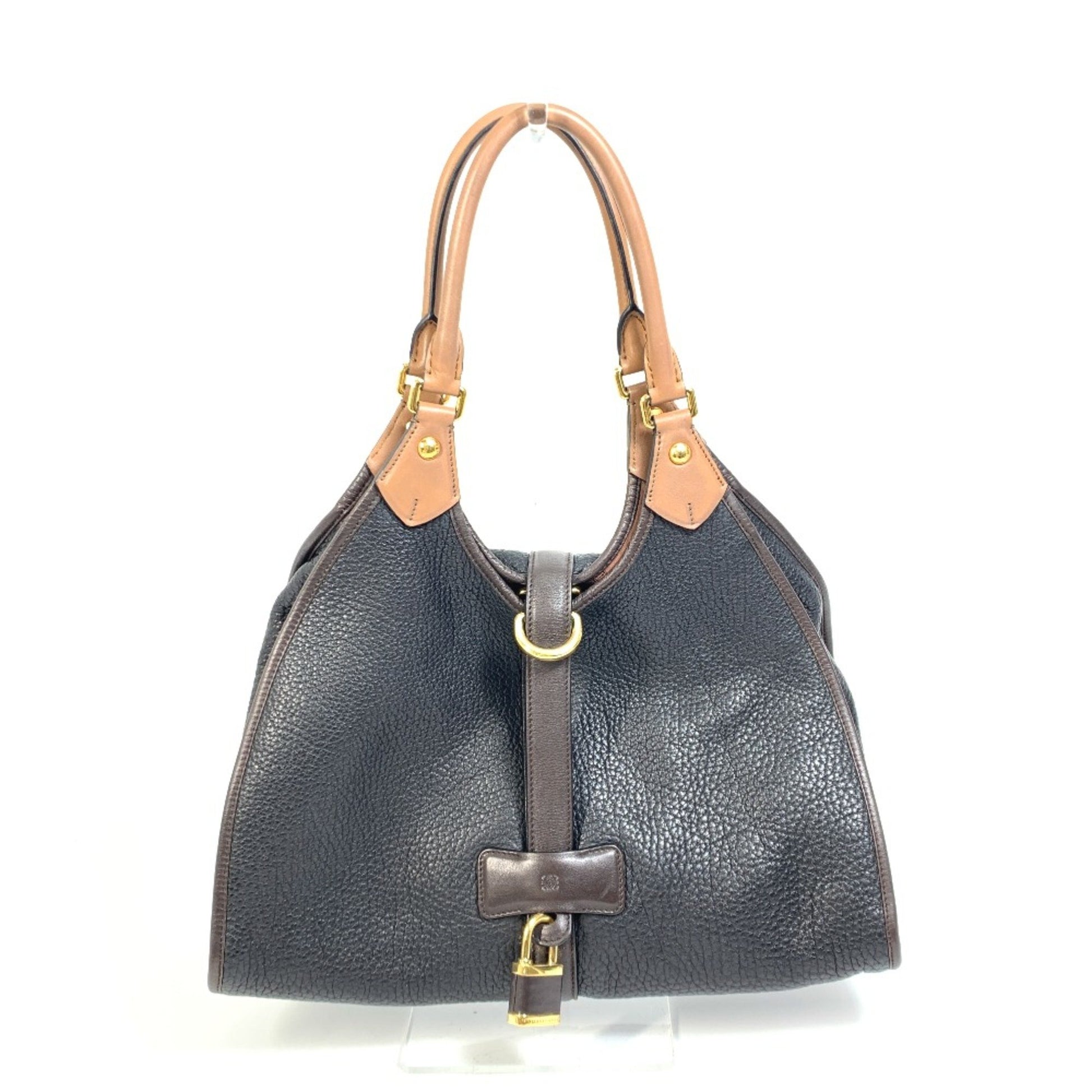 Loewe Anagram Black Leather Handbag 