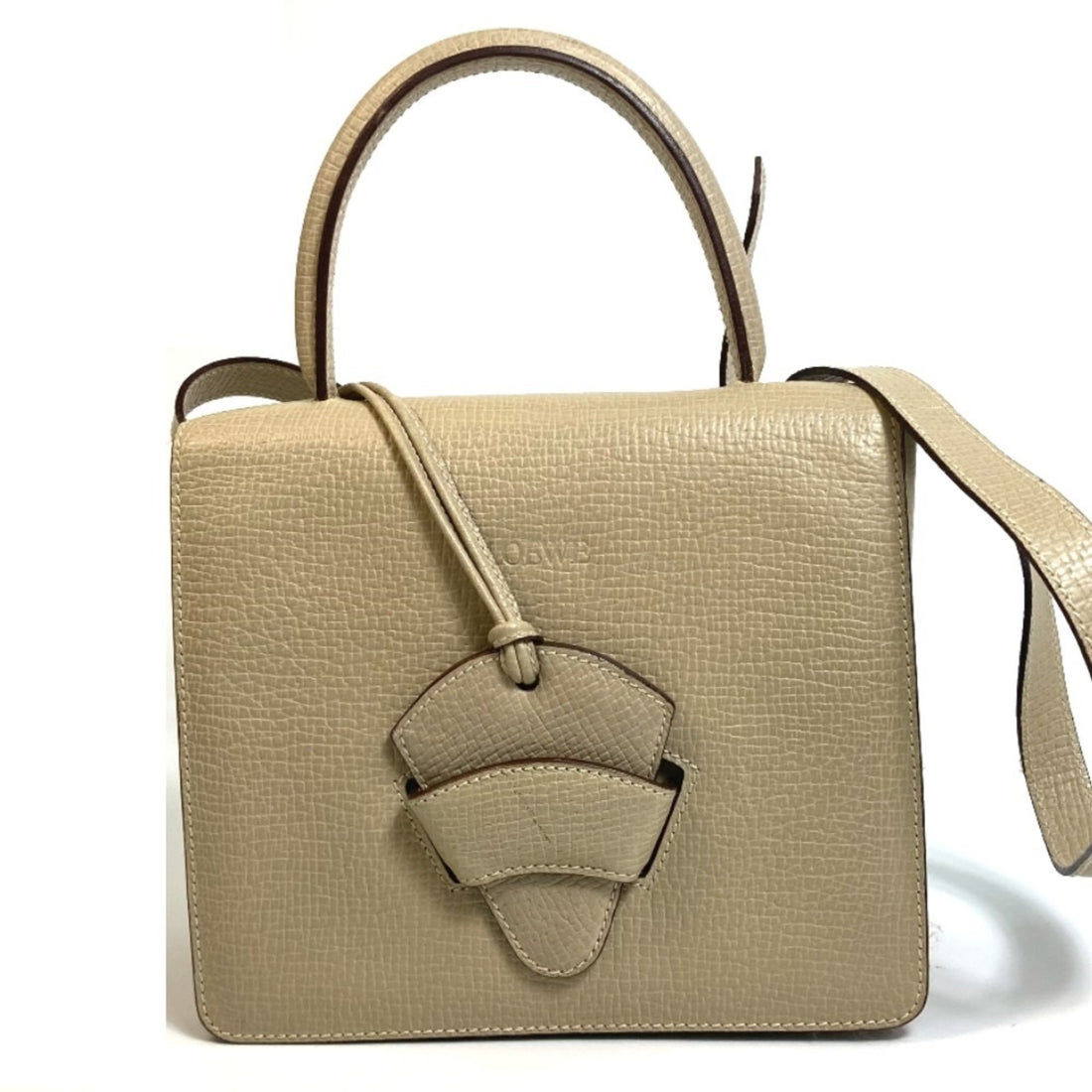 Loewe Barcelona Beige Leather Handbag 