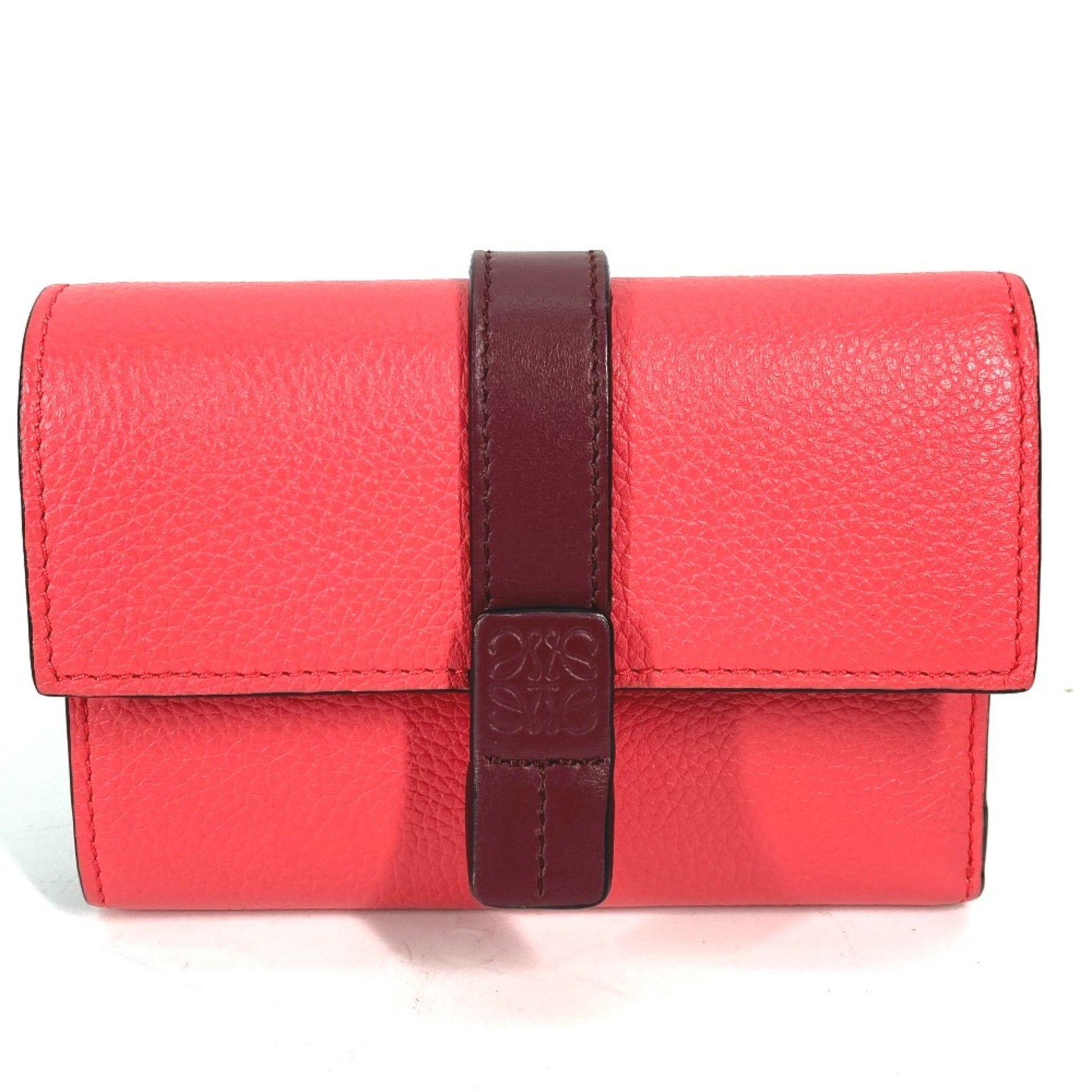 Loewe Trifold Wallet Pink Leather Wallet 