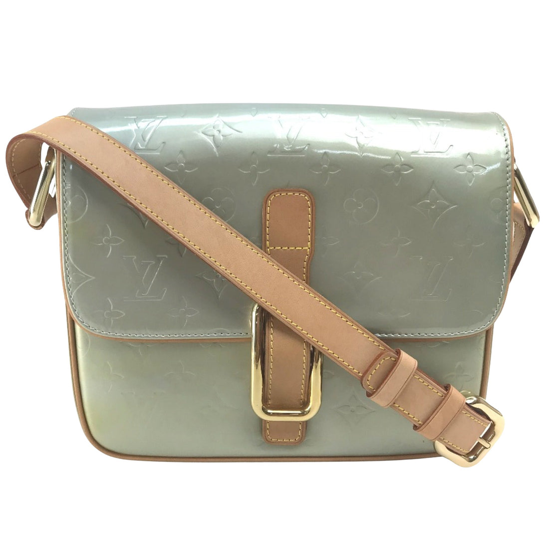 Louis Vuitton Christie Green Patent Leather Shoulder Bag