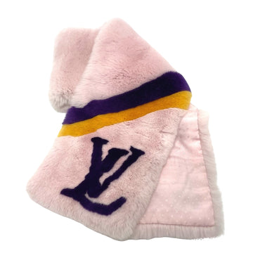 Louis Vuitton LV Initiales Pink Fur Scarf 