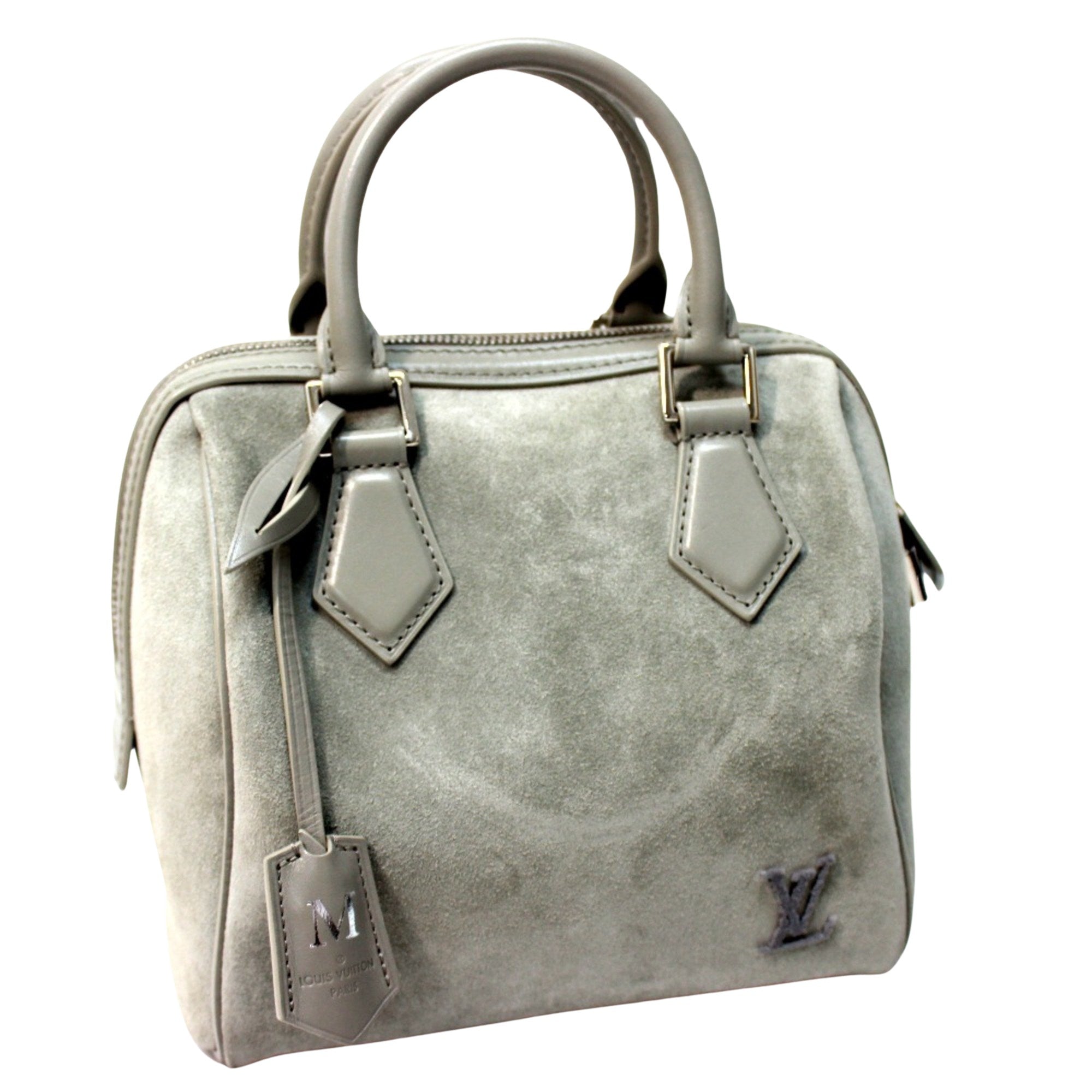 Louis Vuitton Speedy cube Grey Leather Handbag 