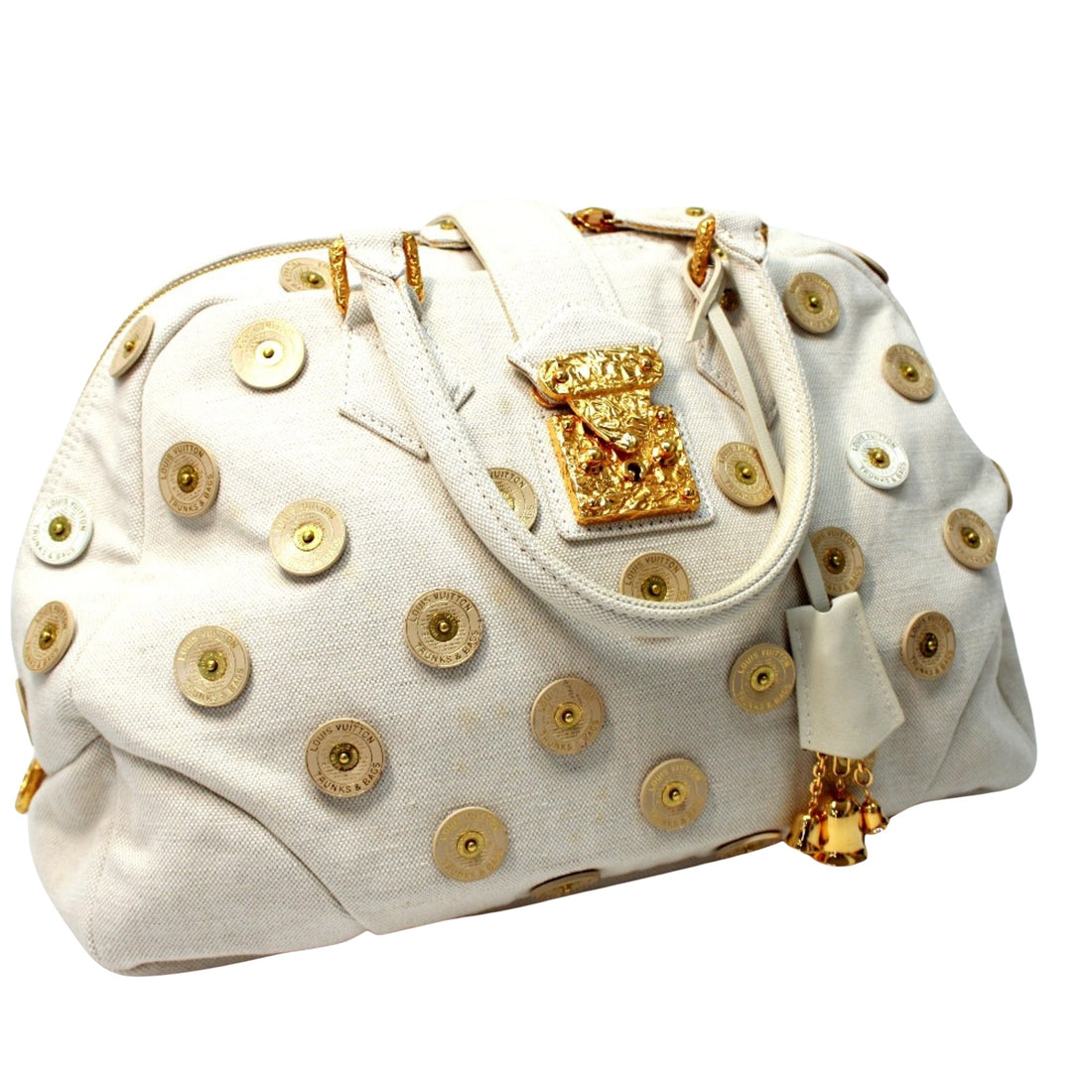 Louis Vuitton polka dot White Cloth Handbag 