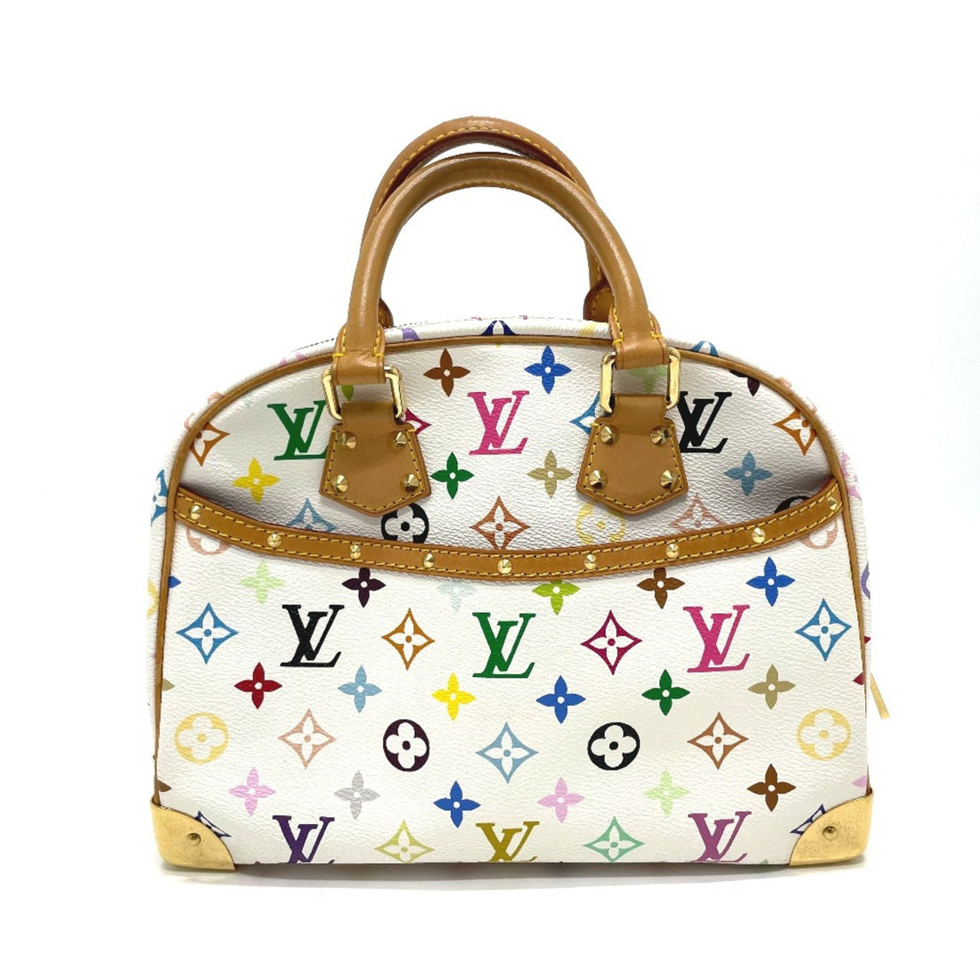 Louis Vuitton Trouville White Canvas Handbag 