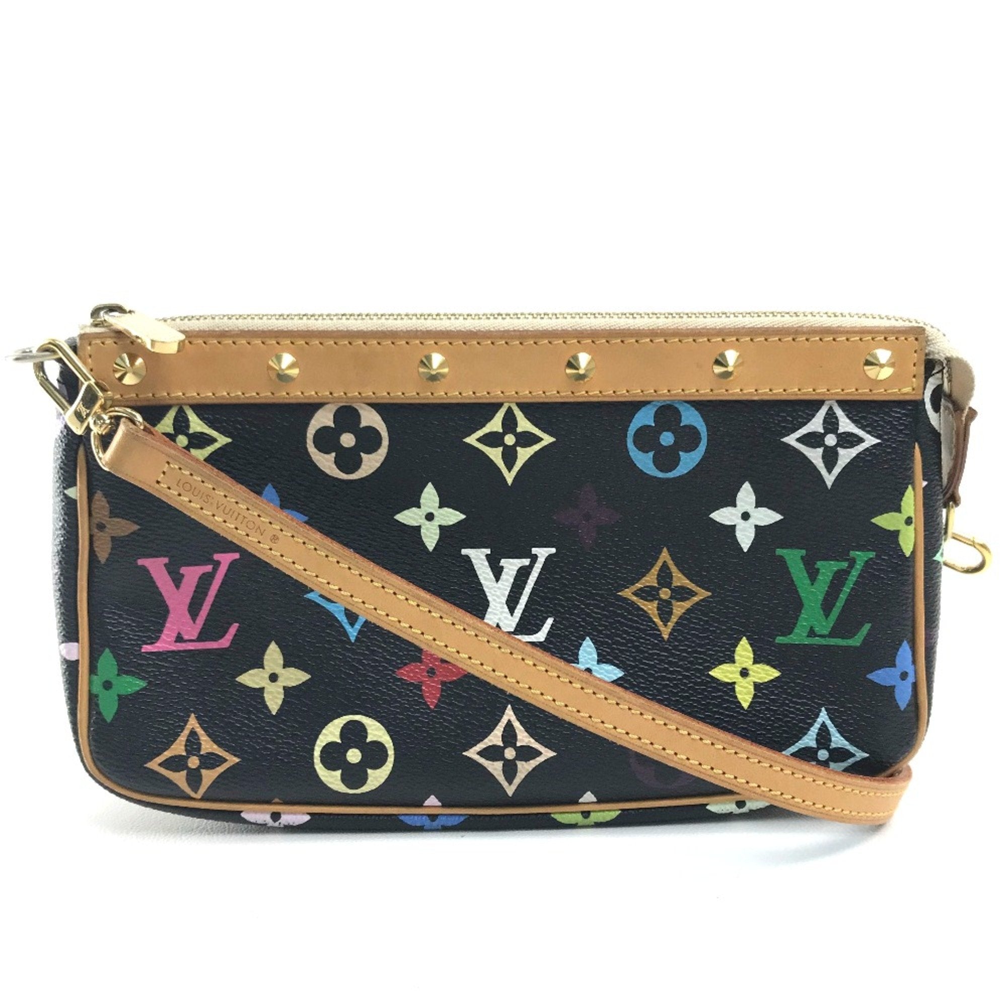 Louis Vuitton Pochette Accessoire Black Canvas Clutch Bag