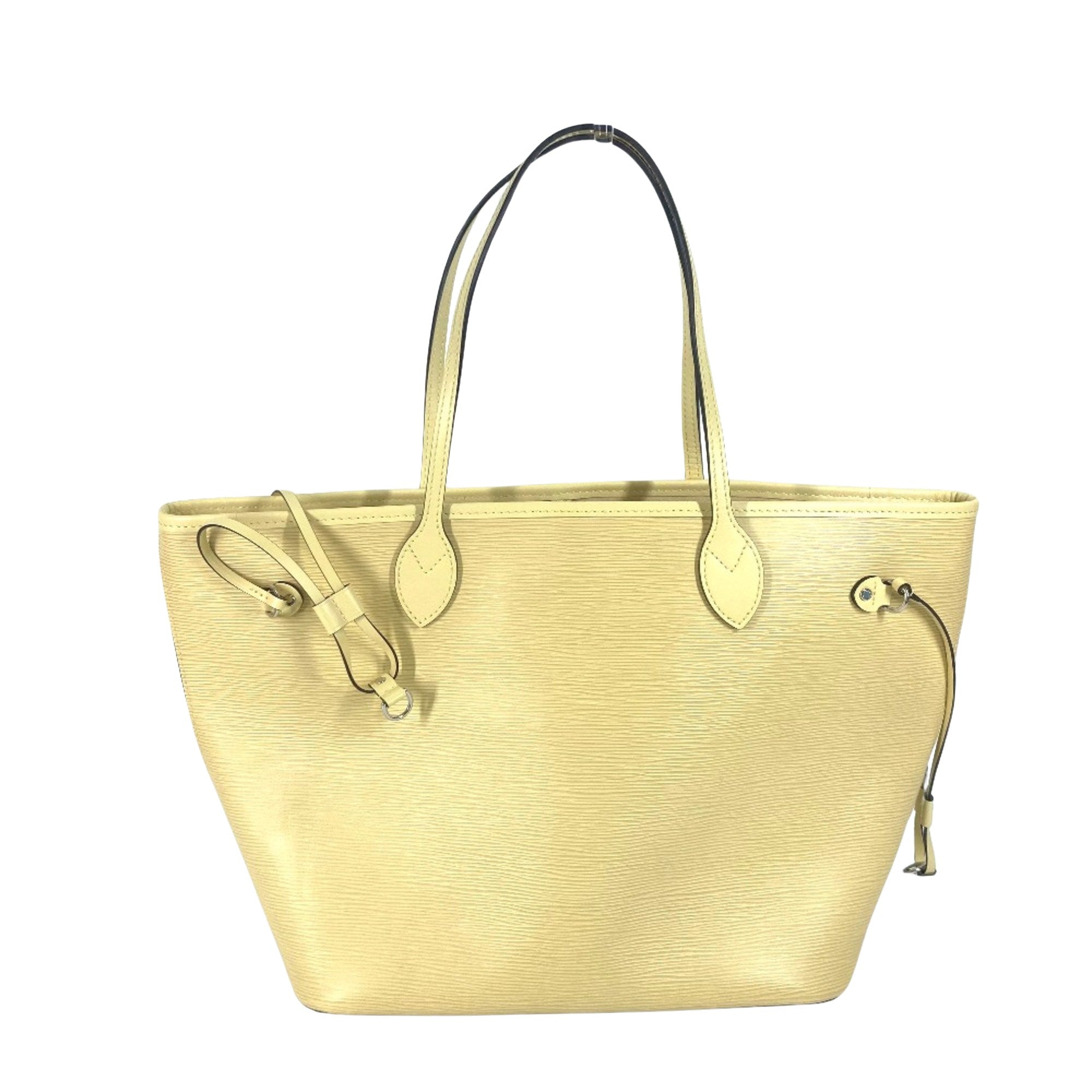 Louis Vuitton Neverfull MM Yellow Leather Tote Bag