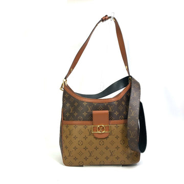 Louis Vuitton Dauphine Hobo Brown Canvas Shoulder Bag