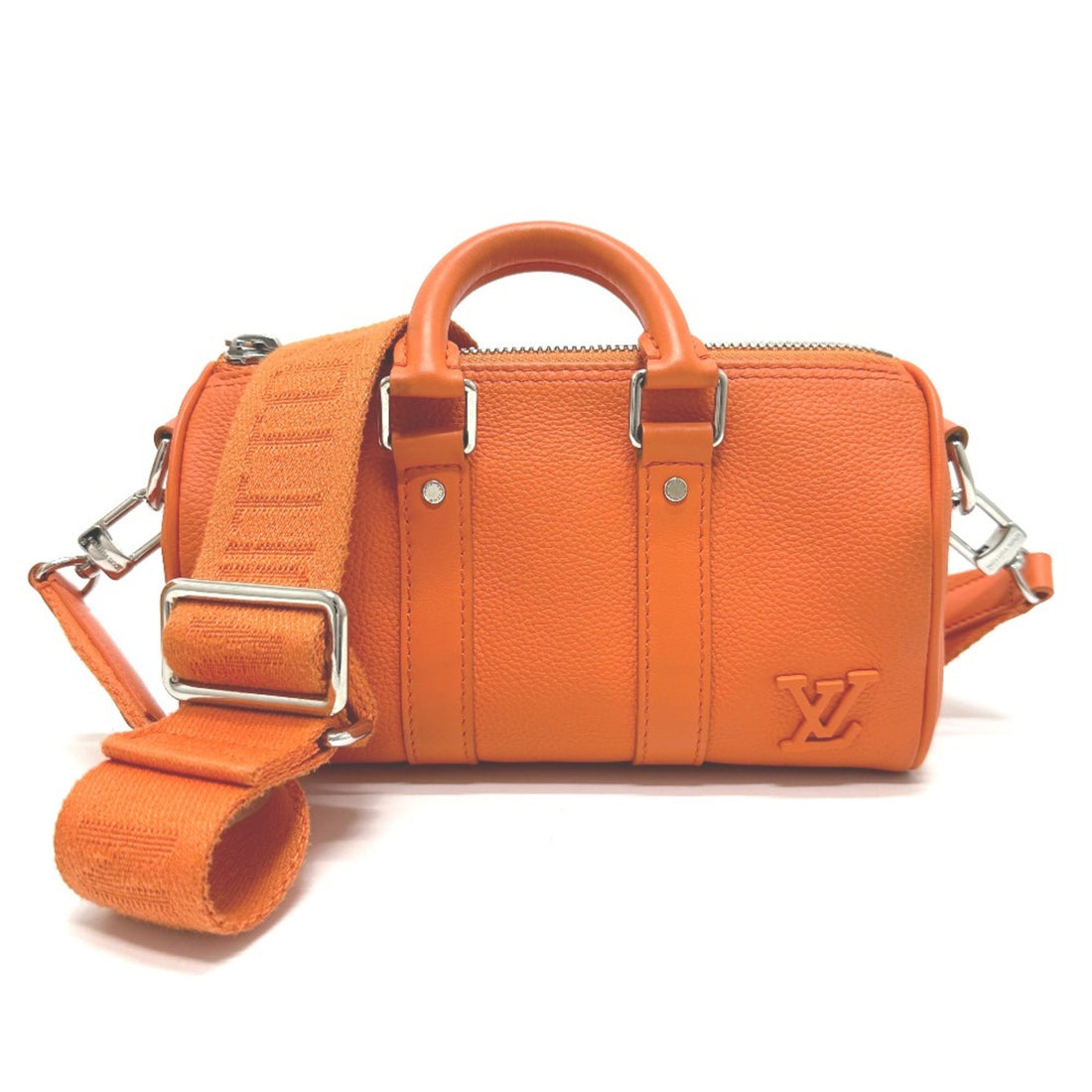 Louis Vuitton Keepall XS Orange Leather Handbag 