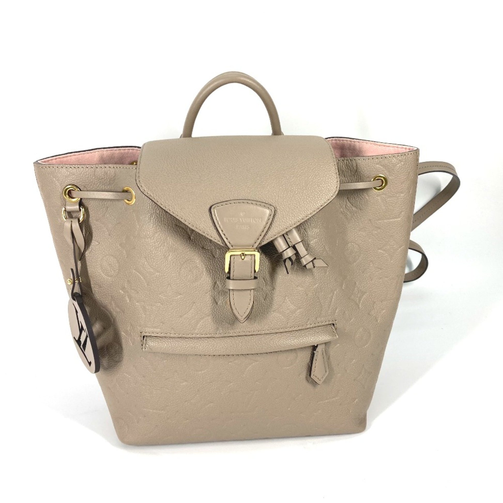 Louis Vuitton Montsouris Beige Leather Backpack Bag