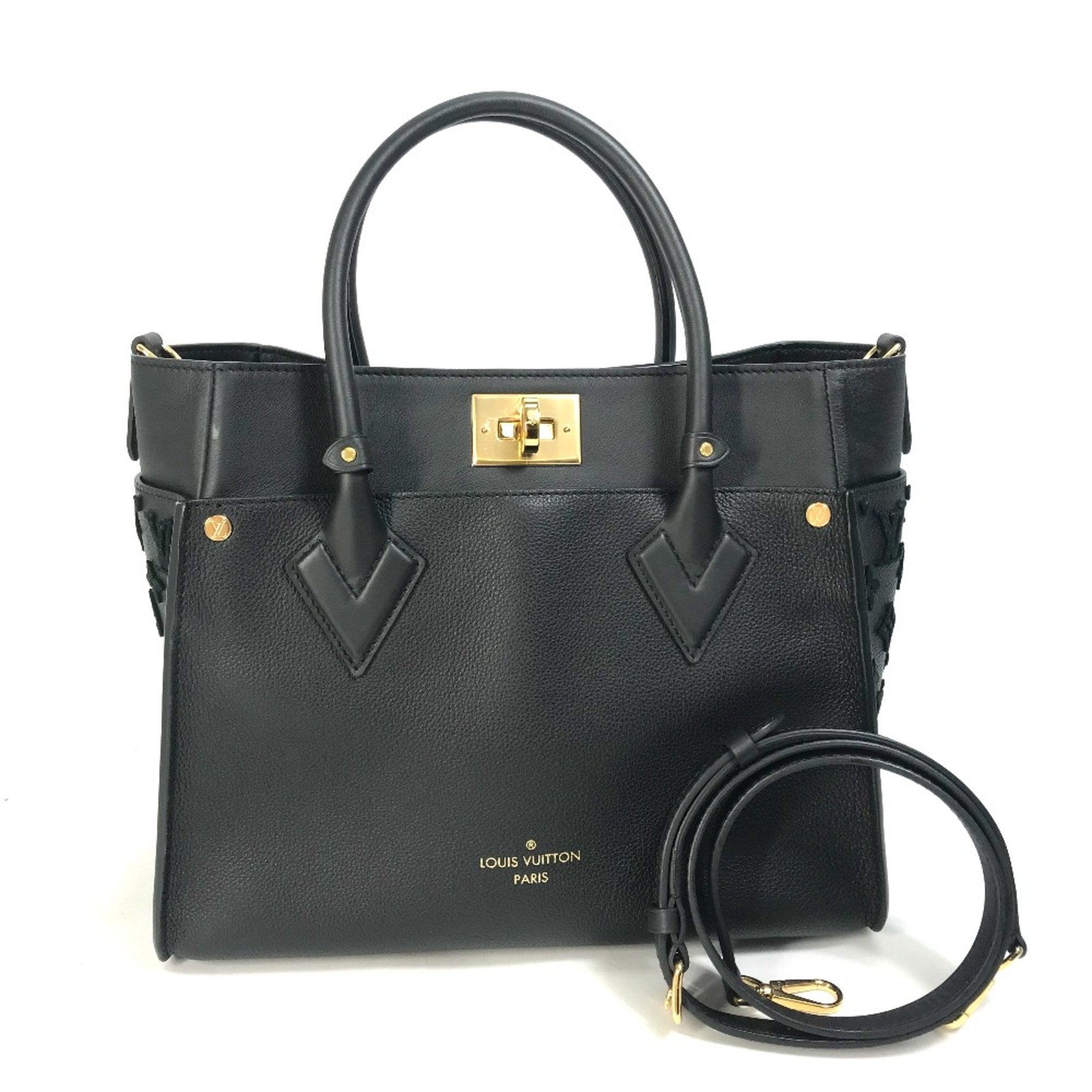 Louis Vuitton On my Side Black Leather Tote Bag