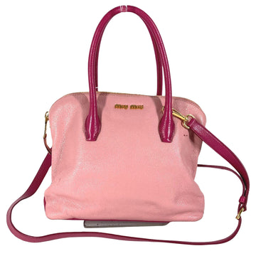 Miu Miu Vitello Pink Leather Tote Bag