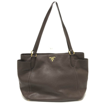 Prada Vitello Brown Leather Tote Bag