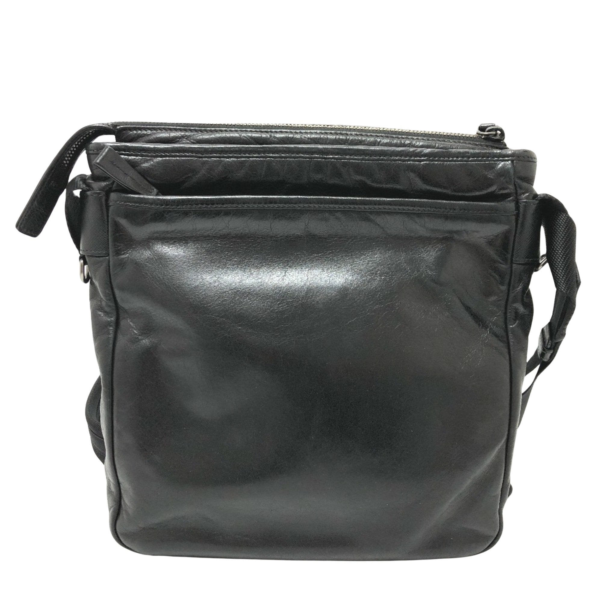 Prada Messenger Black Leather Shoulder Bag