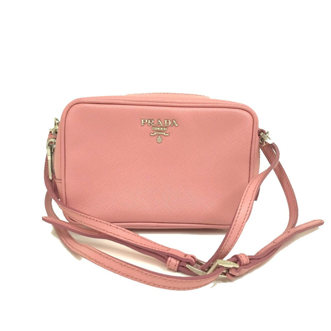 Prada Saffiano Pink Leather Shoulder Bag