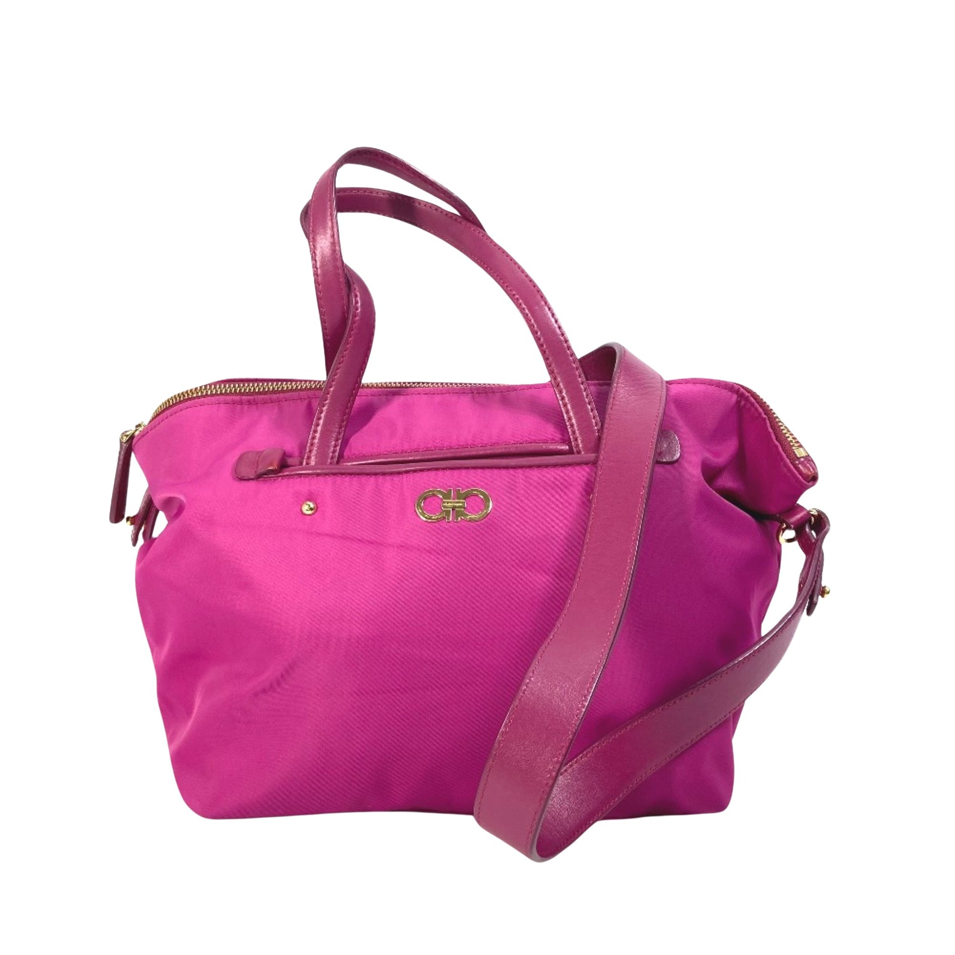 Salvatore Ferragamo Gancini Pink Synthetic Handbag 