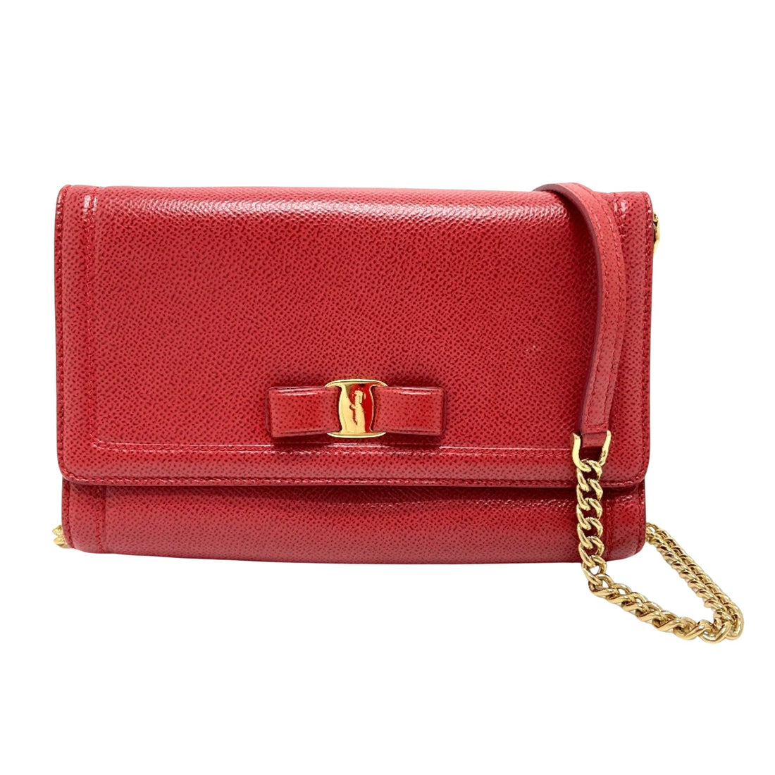 Salvatore Ferragamo Vara Red Leather Shoulder Bag