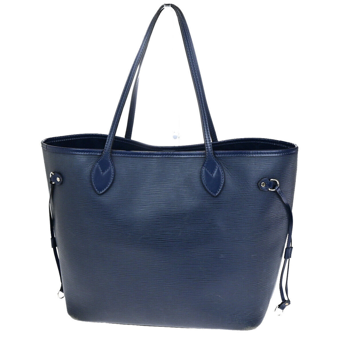 Louis Vuitton Neverfull MM Navy Leather Tote Bag