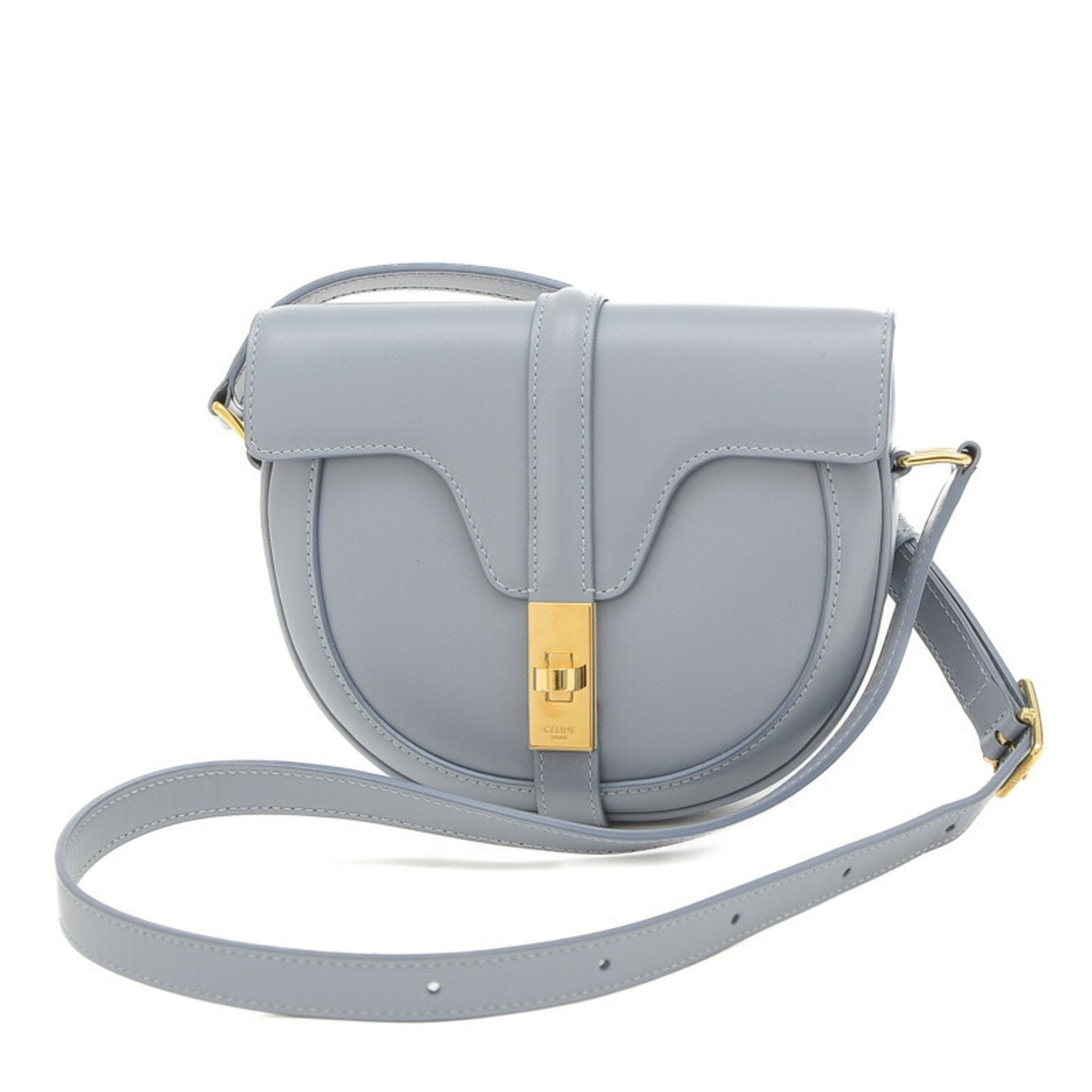 Céline Besace Blue Leather Shoulder Bag