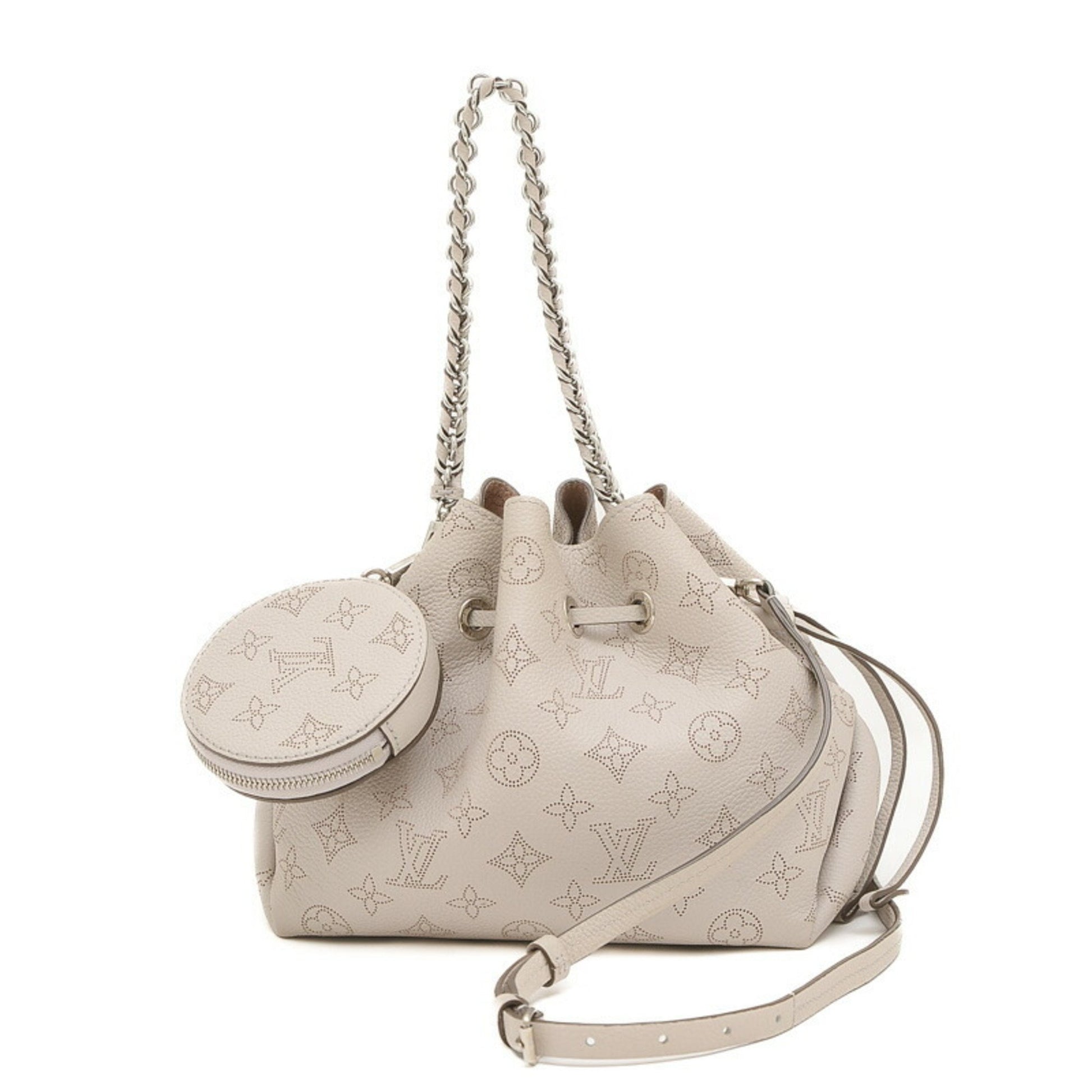 Louis Vuitton Mahina Beige Leather Shoulder Bag